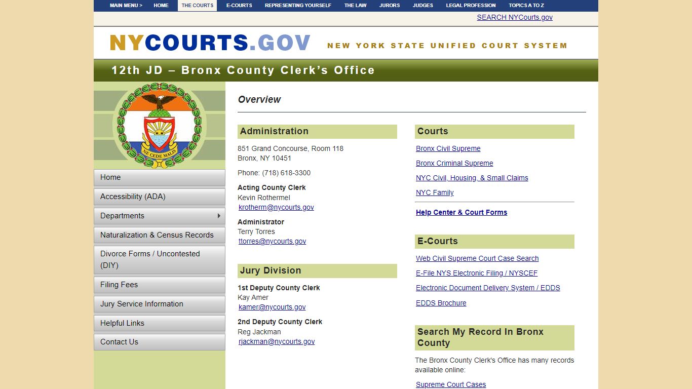 12th JD – Bronx County Clerk | NYCOURTS.GOV